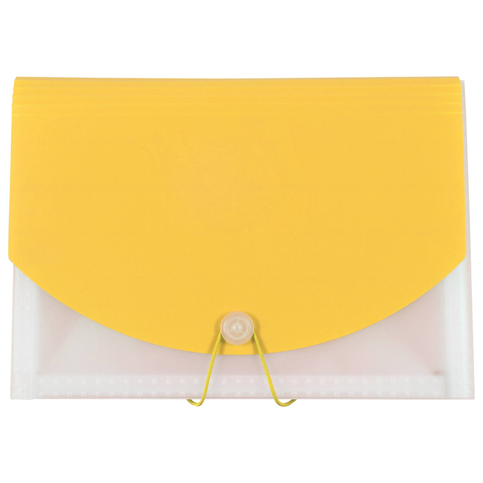 JAM Paper 9.5" x 13" Two-Tone Yellow Plastic Accordion Folder